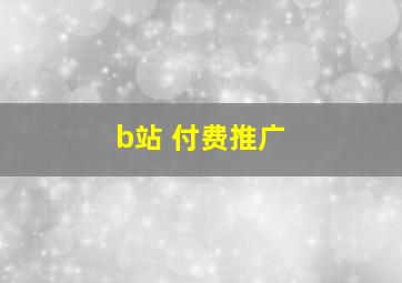 b站 付费推广